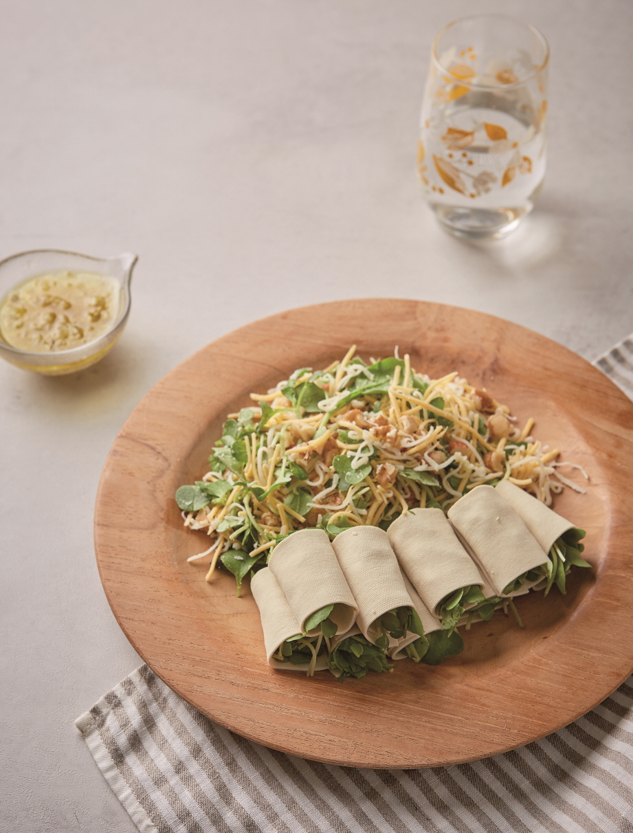 어린잎채소 건두부말이