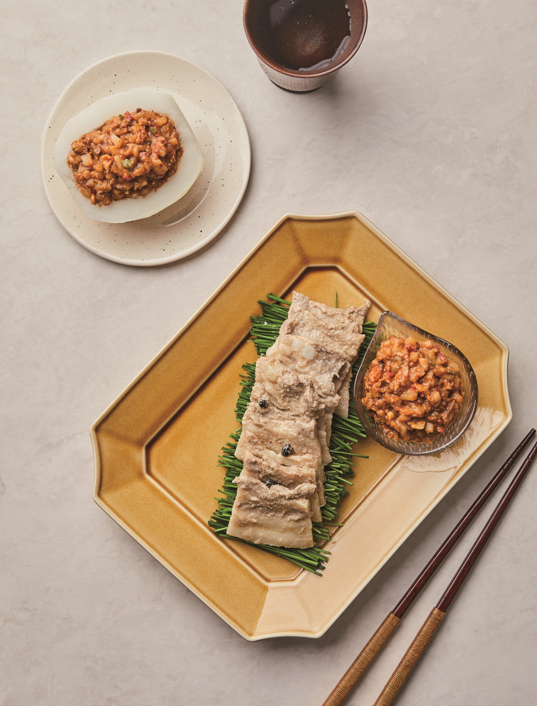 들깨삼겹살과 참외쌈장