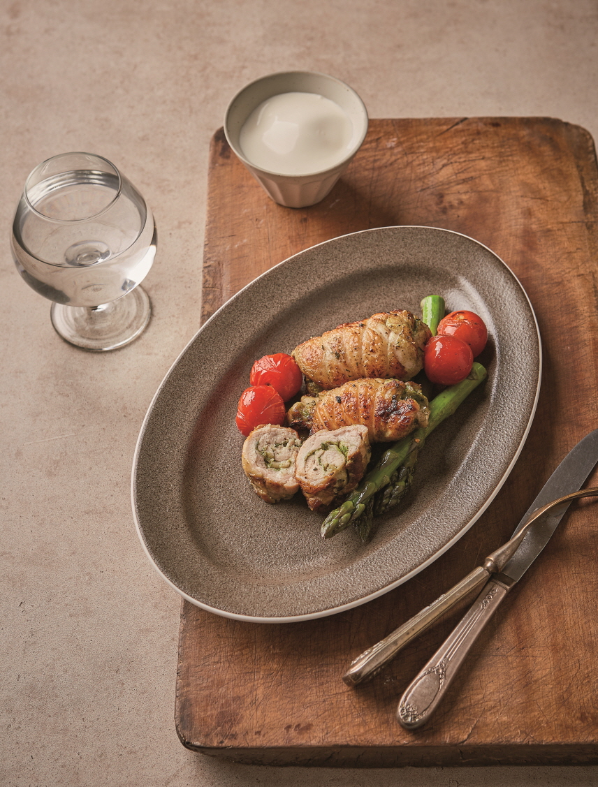 방아잎 닭고기말이