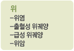 위 : 위염, 출혈성 위궤양, 급성 위궤양, 위암