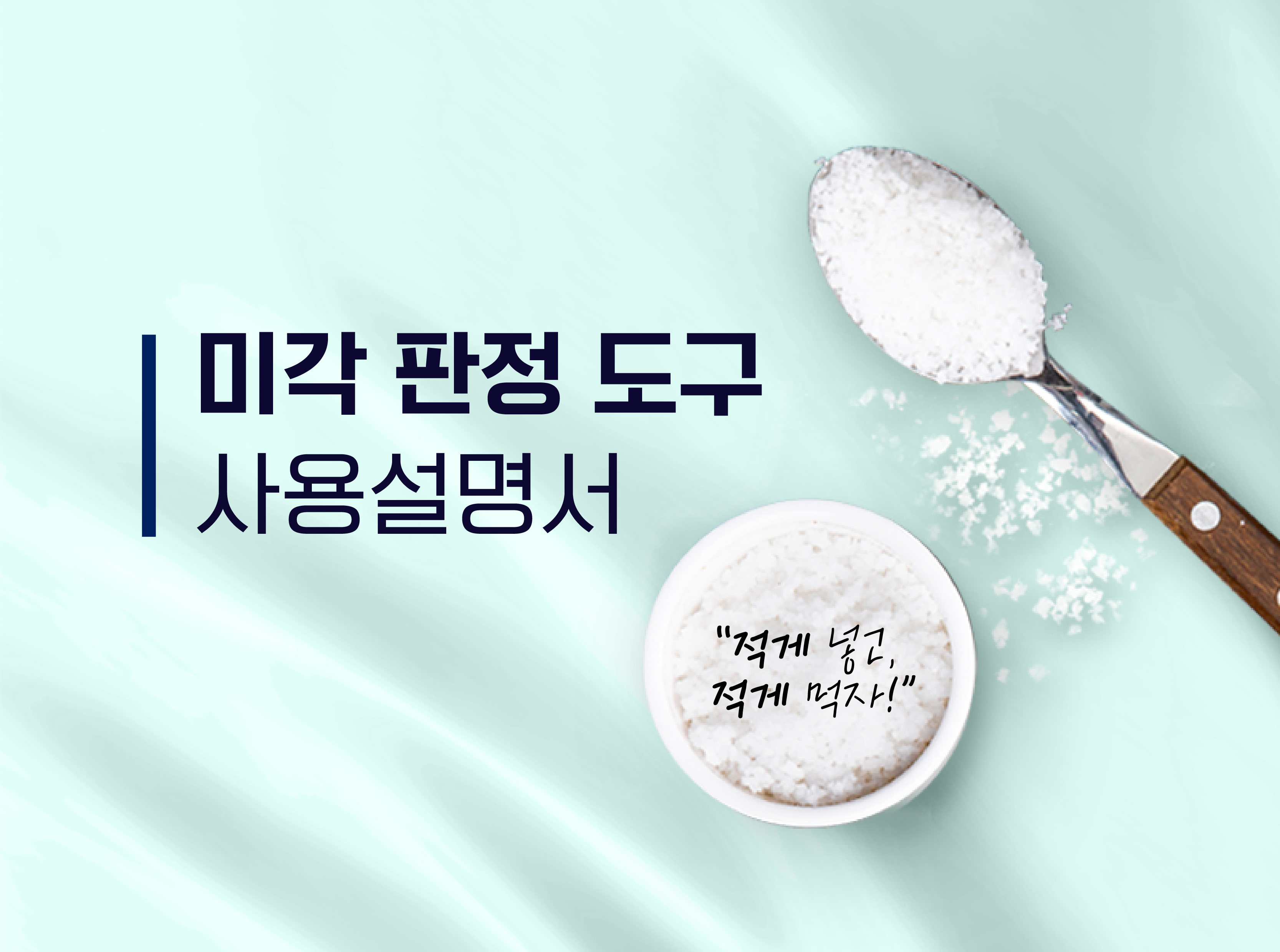 미각판정도구 사용설명서 적게넣고 적게먹자