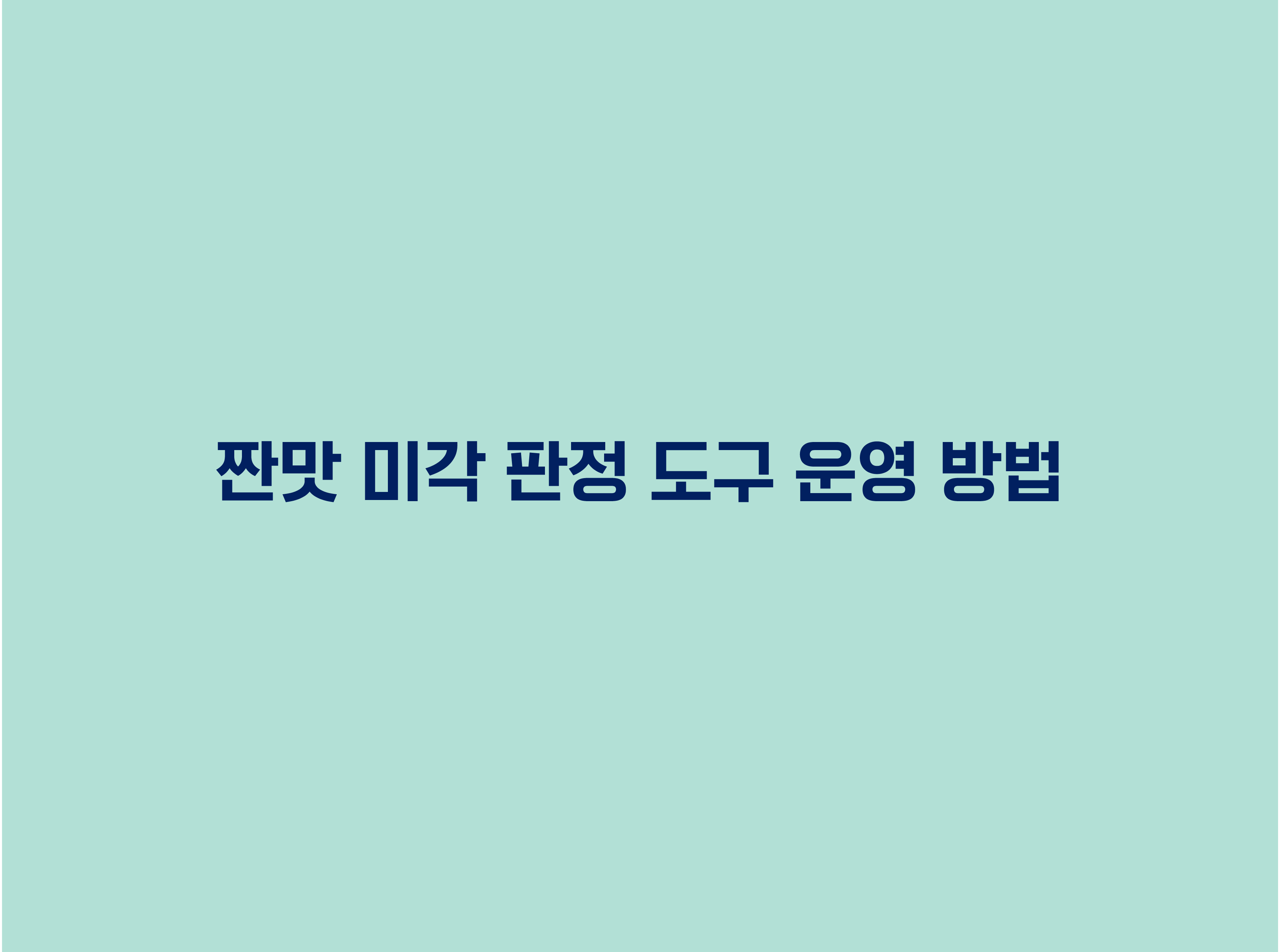 짠맛 미각 판정 도구 운영 방법