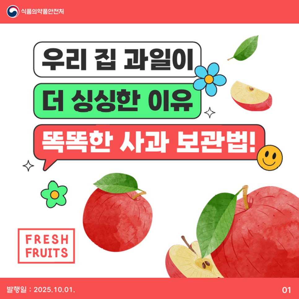 식품의약품안전처  우리 집 과일이 더 싱싱한 이유 똑똑한 사과 보관법! FRESH FRUITS