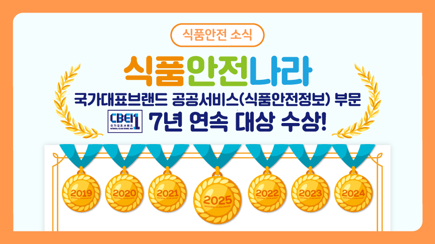 식품안전 소식 '식품안전나라, 국가대표브랜드 공공서비스 부문 대상 수상!'